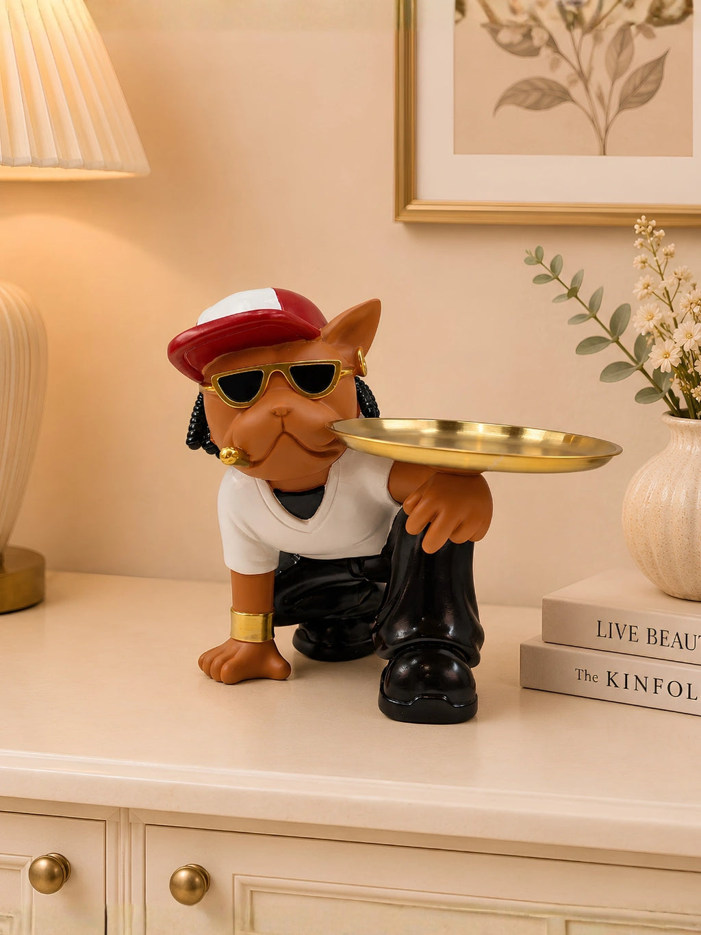 Luxury Resin French Bulldog Desk Organizer & Entryway Key Holder