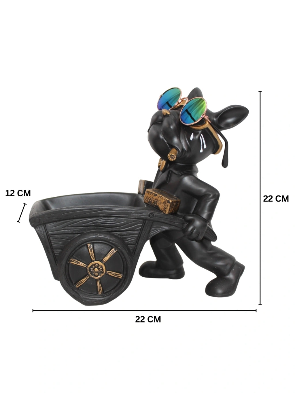 Stylish French Bulldog Wheelbarrow Stationery Holder & Desk Decor