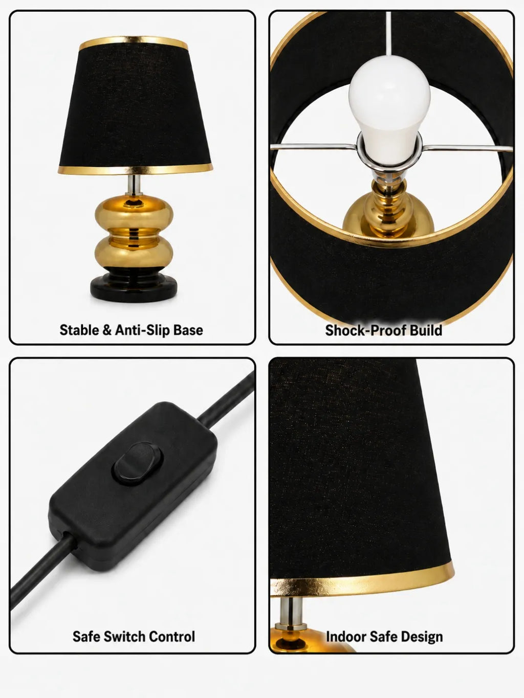 Luxury Black & Gold Table Lamp for Modern Home Decor