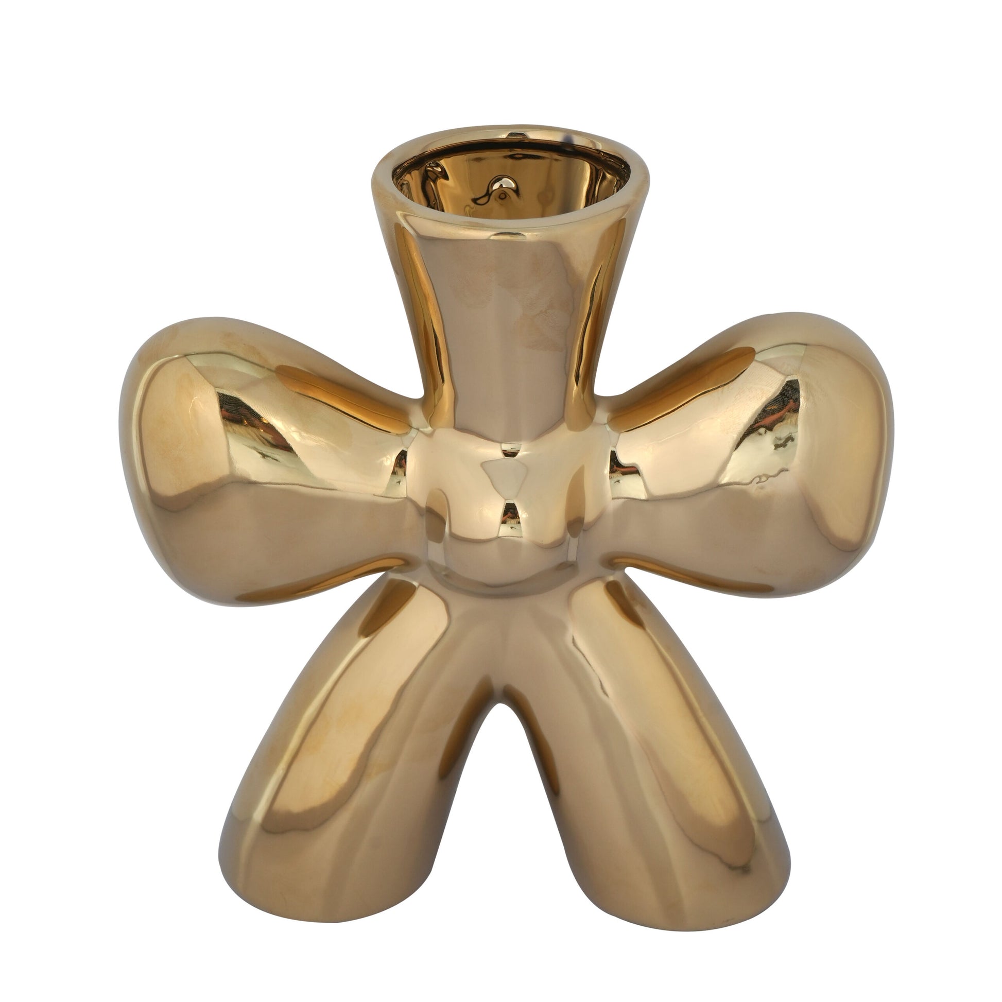 Modern Gold Bowtie Ceramic Flower Vase