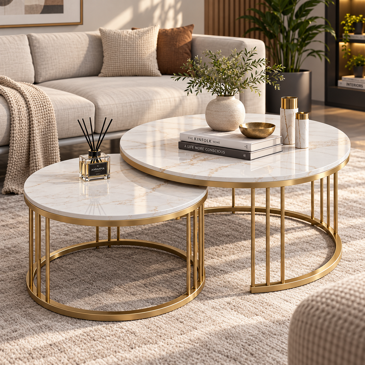 White Marble Nesting Tables