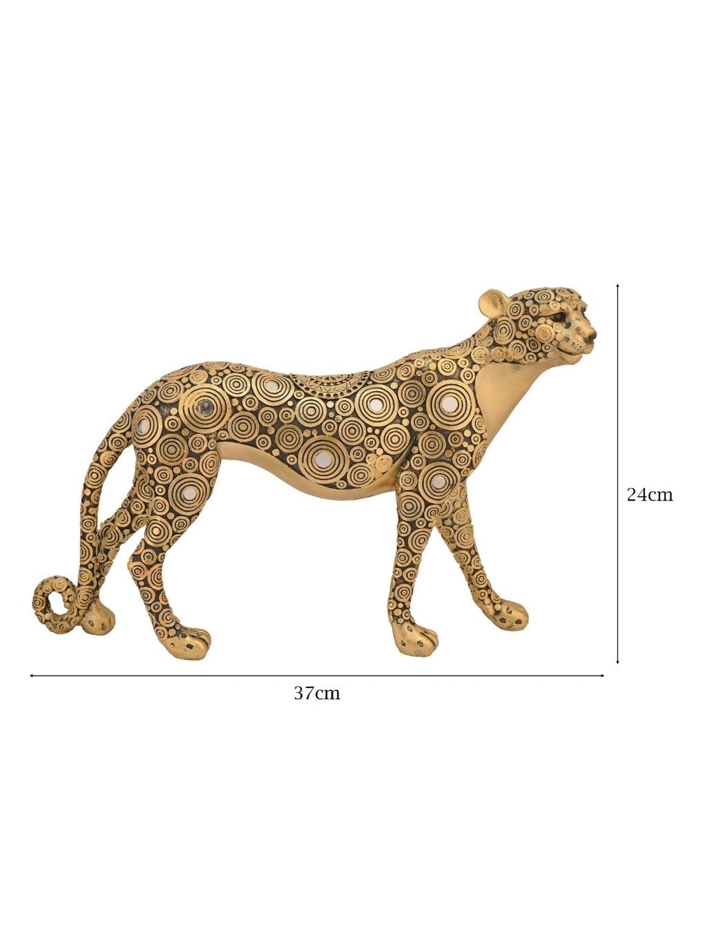 Ornate Gold Patterned Leopard Figurine
