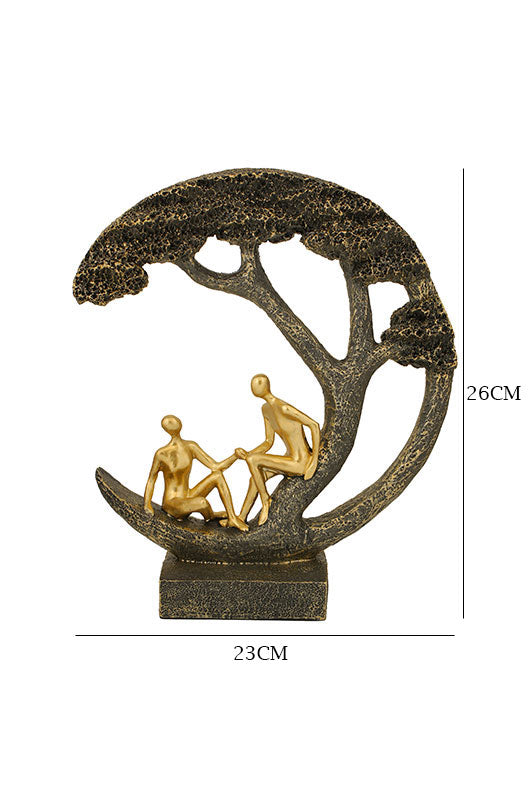 Luxury Golden Family Tree Statue for Living Room Decor