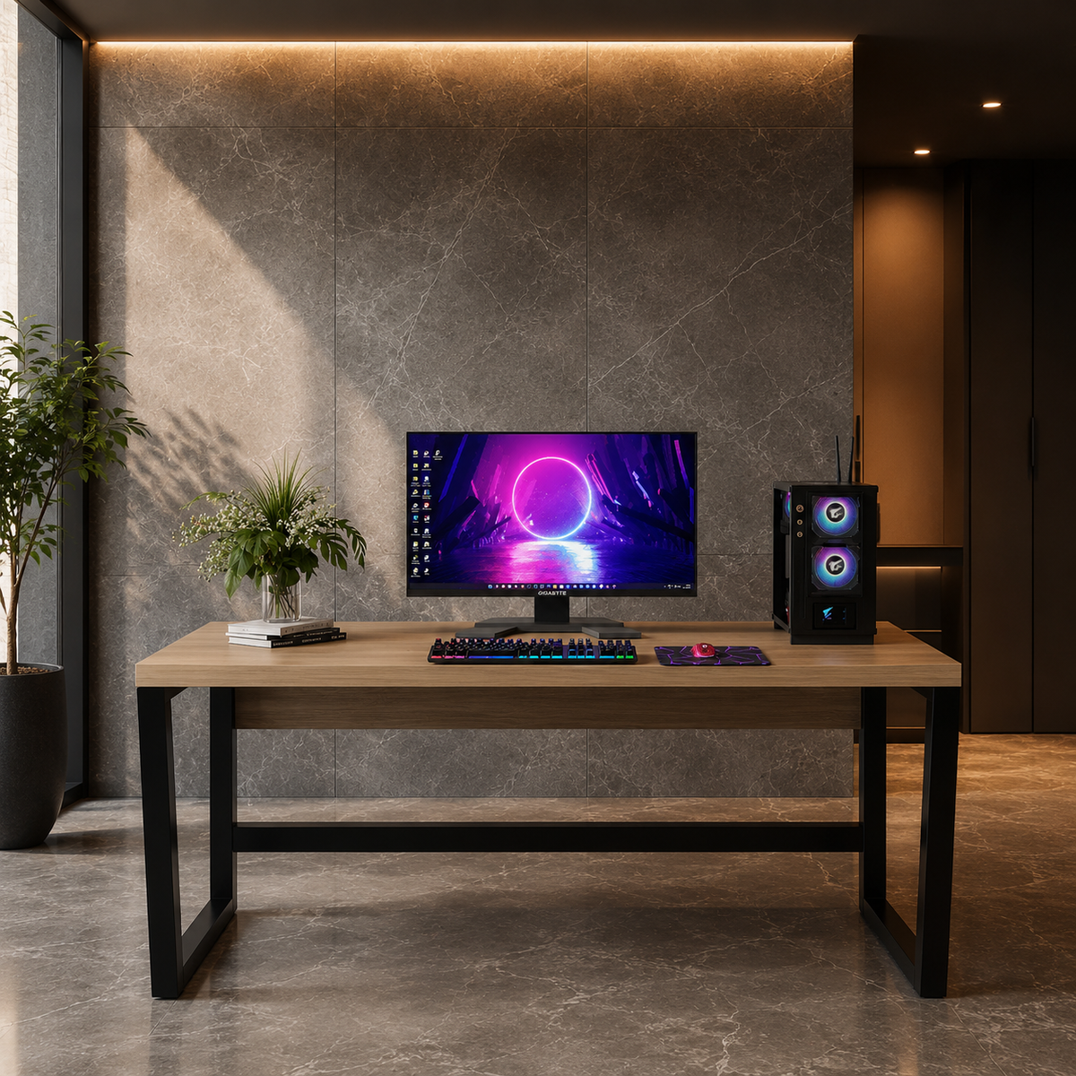 Gaming desk setup