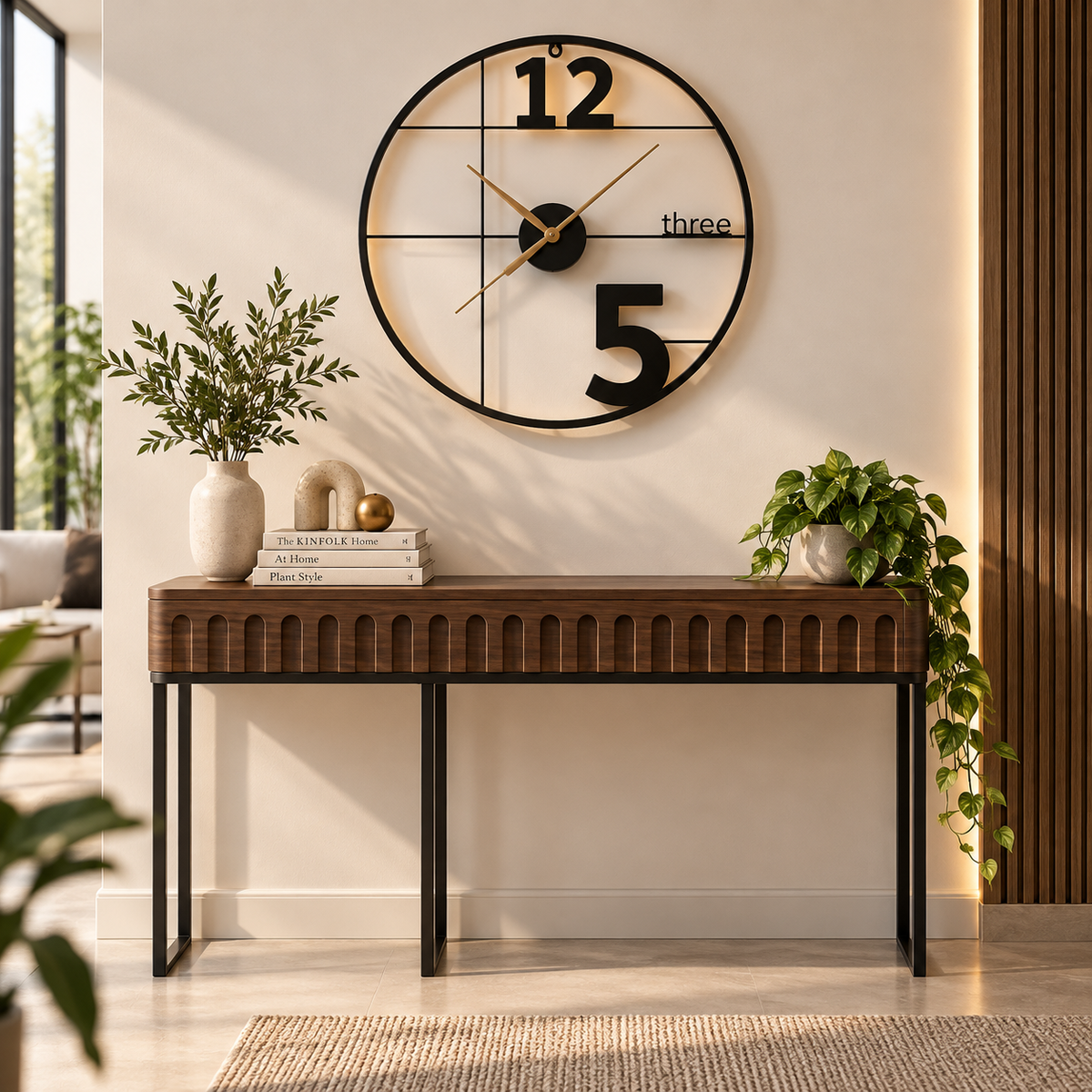 Alphabetic Black Metal Wall Clock