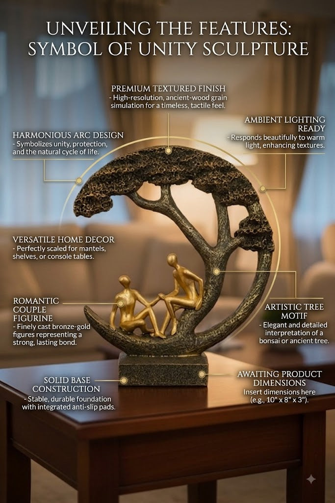 Luxury Golden Family Tree Statue for Living Room Decor