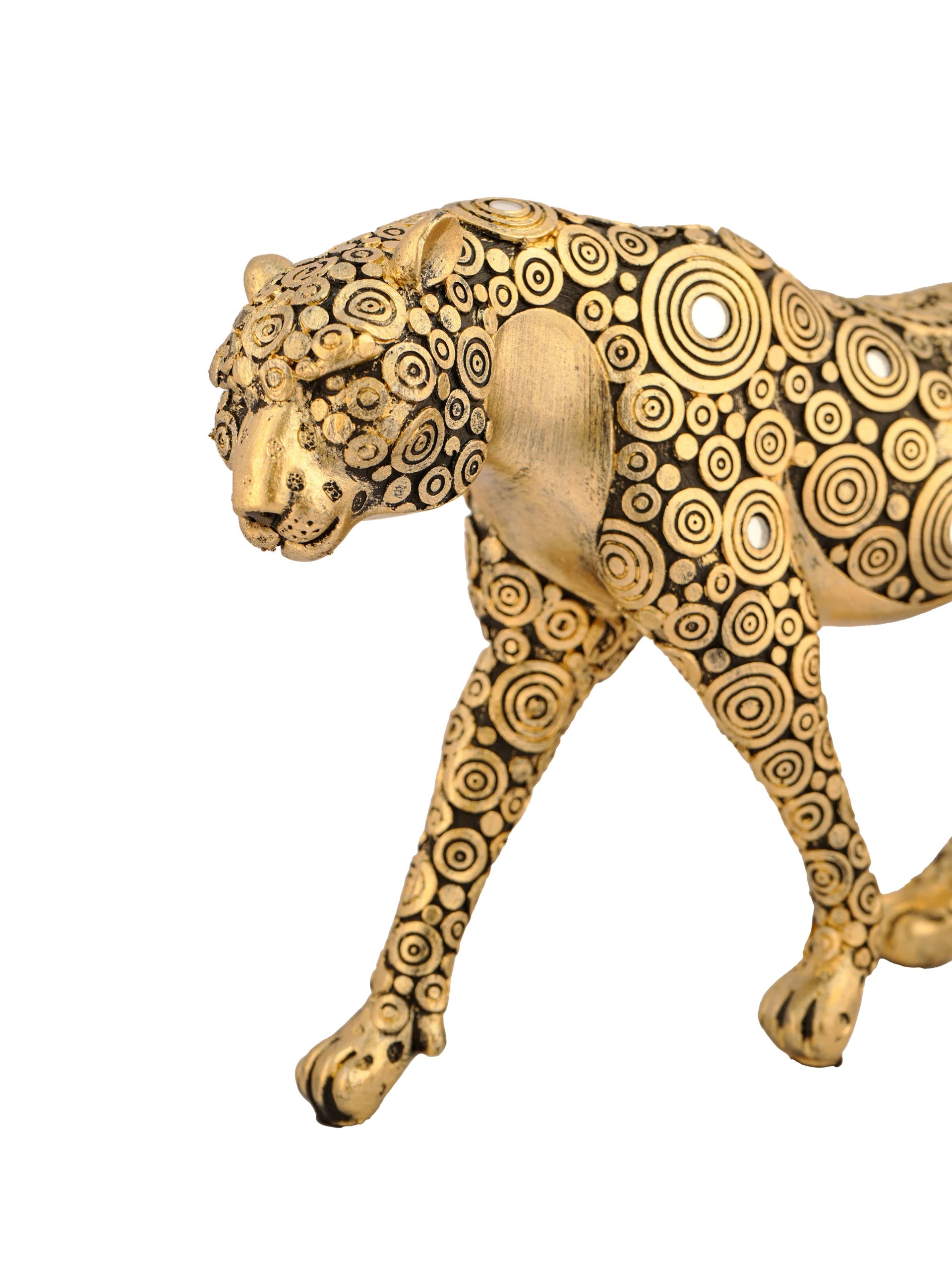 GOLDEN RESIN PANTHER WALKING