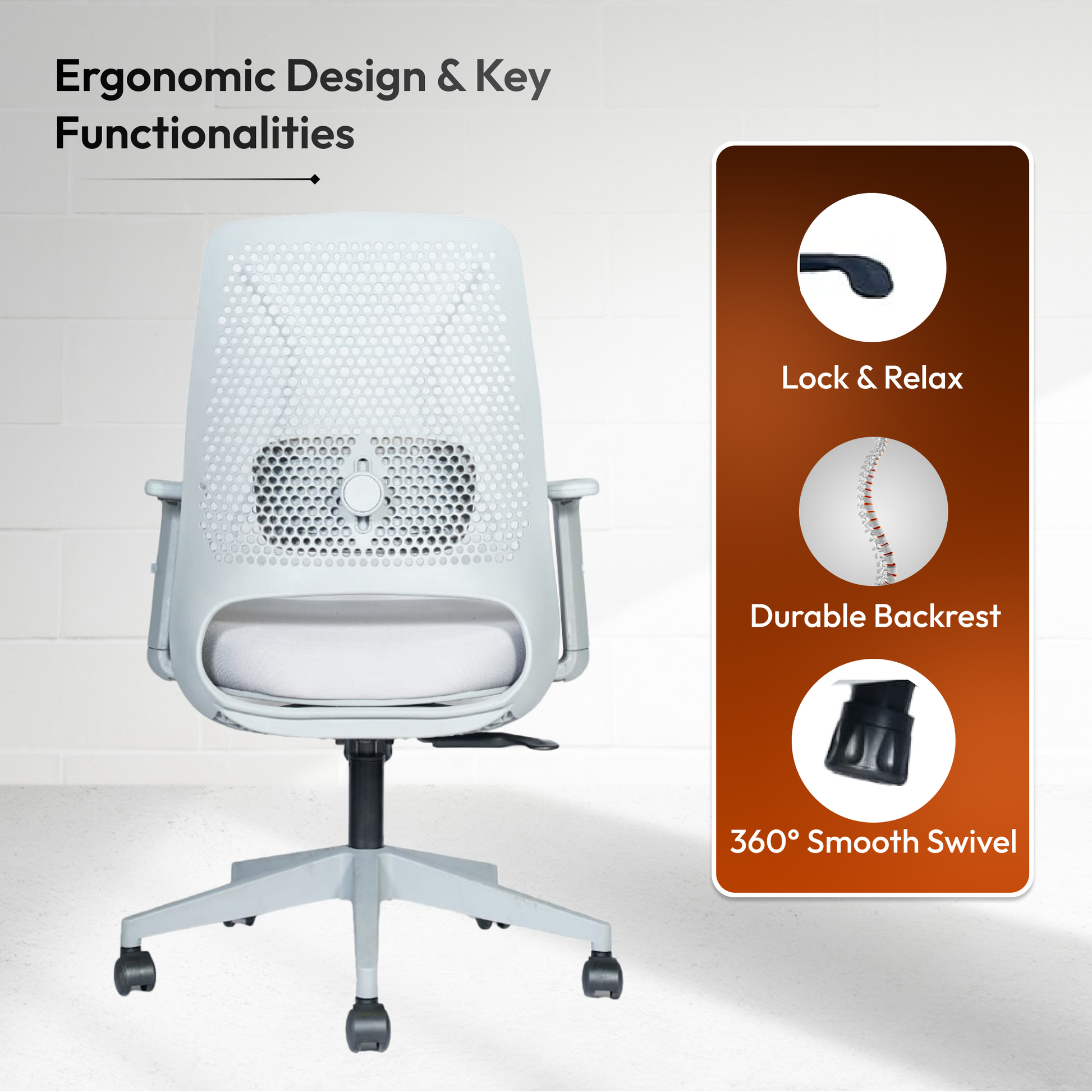 Aaramya™  Bubble Mid Back Chair