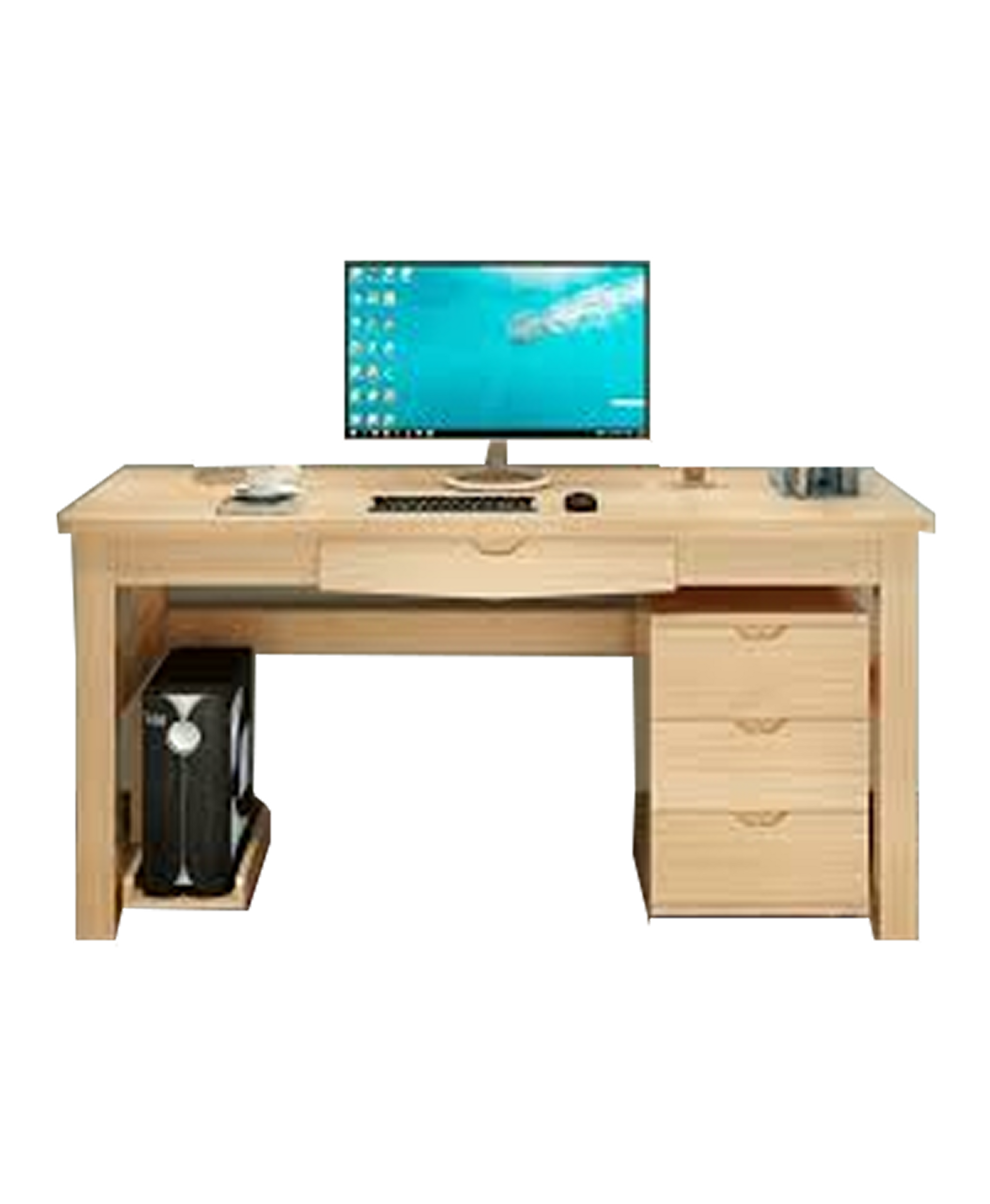 Aaramya Natural Flow Desk – Hiline Pine Woodgrain Texture