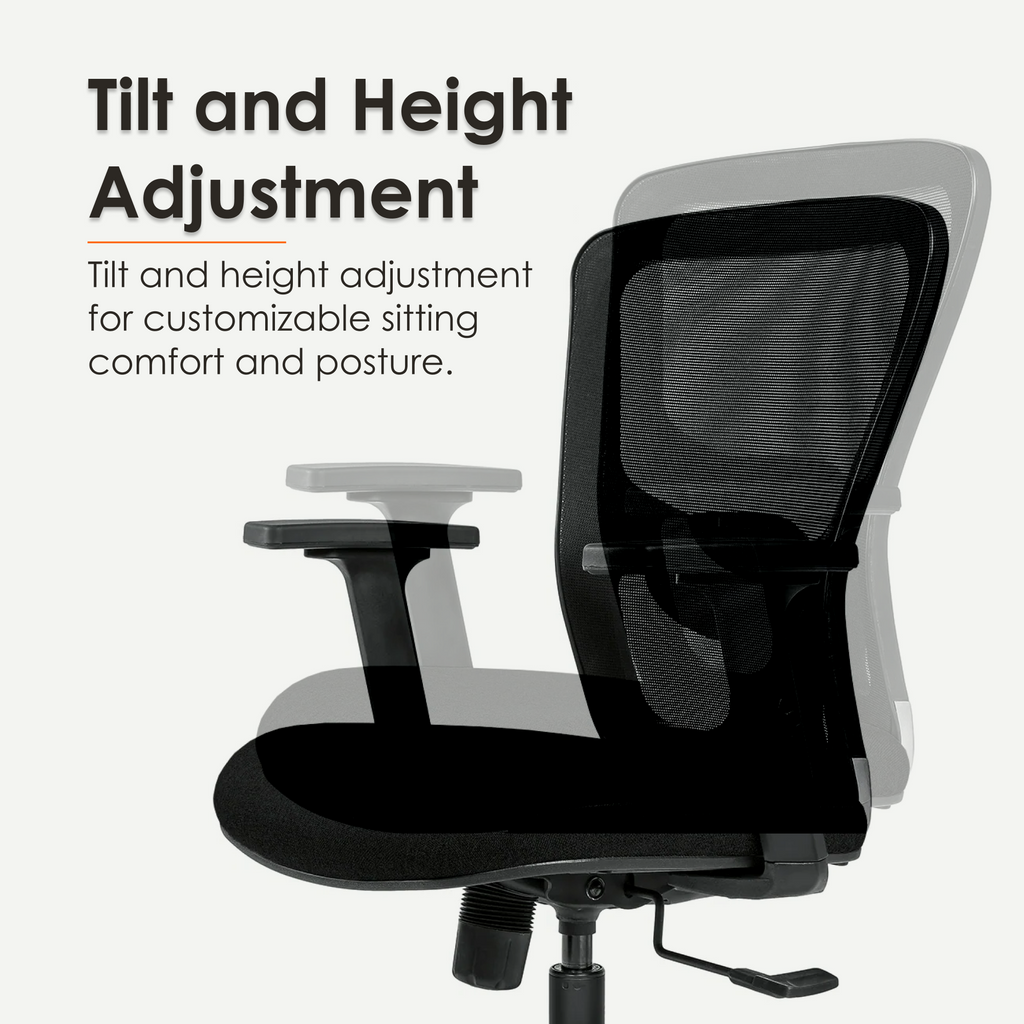 Aaramya™ JazzFlow Ergonomic Chair – Rhythmic Support in Mesh Harmony