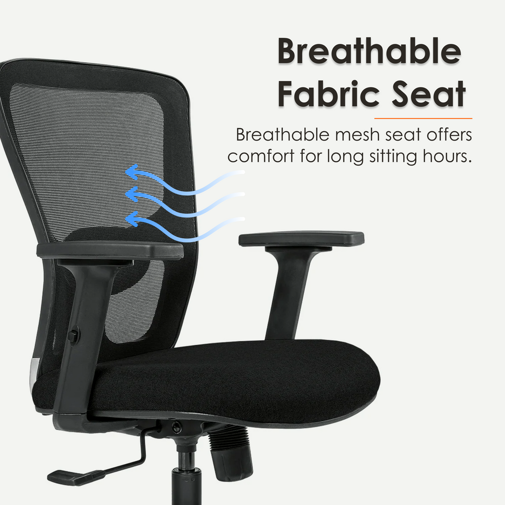 Aaramya™ JazzFlow Ergonomic Chair – Rhythmic Support in Mesh Harmony