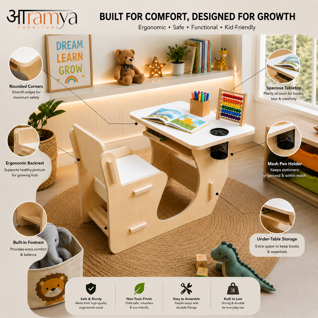 Aaramya™  Kids Study Table with Chair