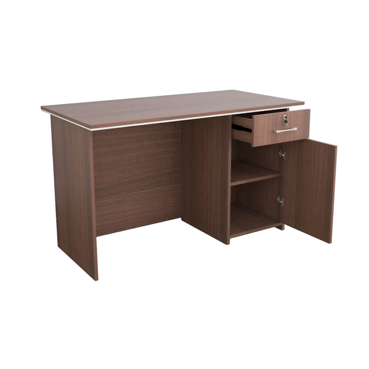 Aaramya Natural Flow Desk – Hiline Pine Woodgrain Texture