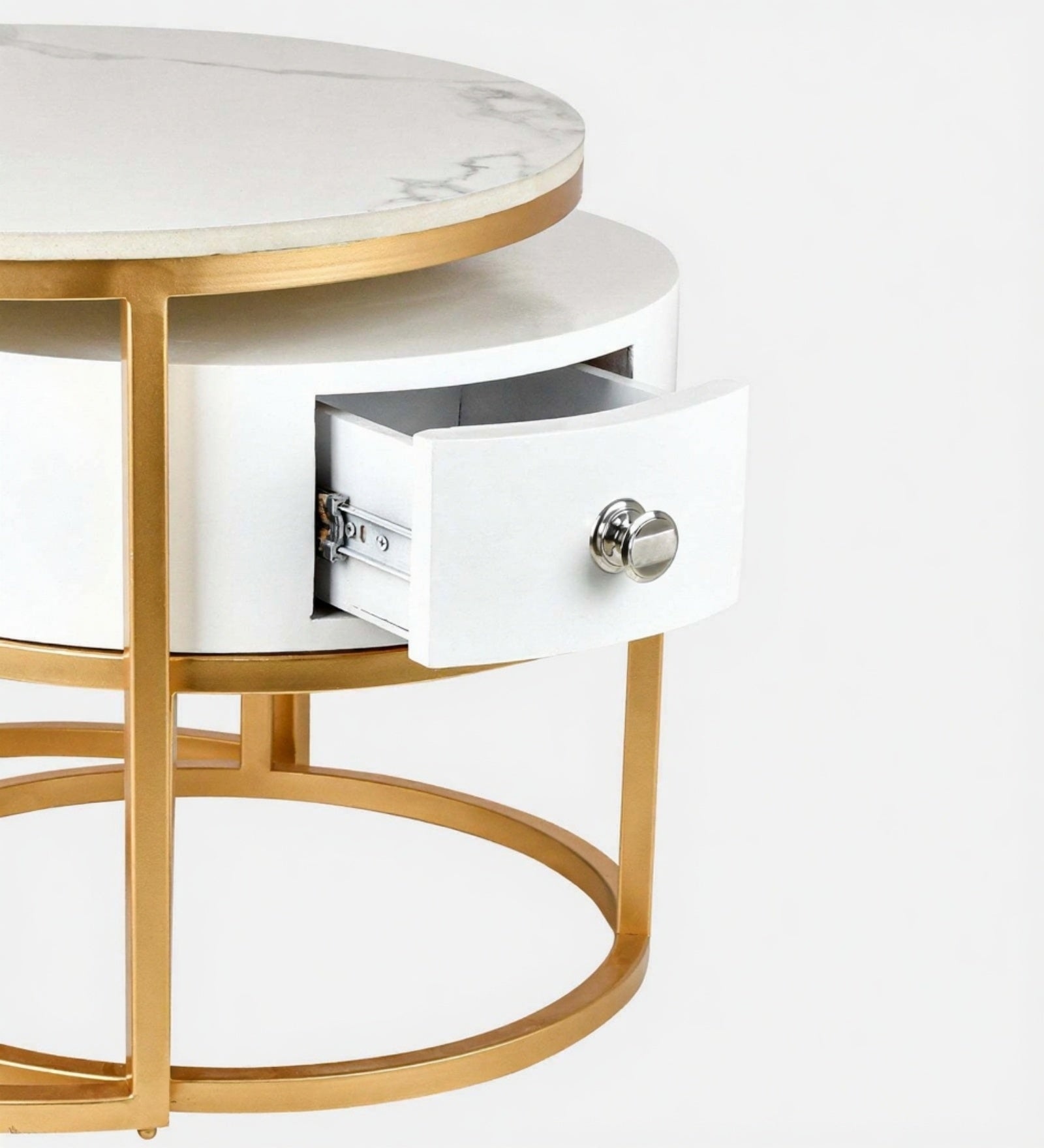 Artus marble and wooden Nesting tables with storage