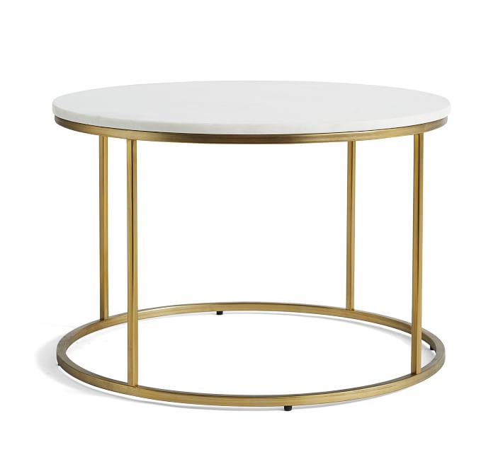delaney 25 round marble coffee table o