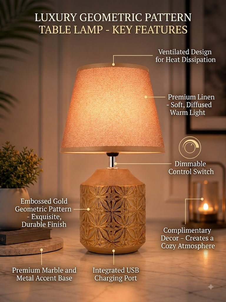 Luxury Golden Table Lamp for Modern Home Decor